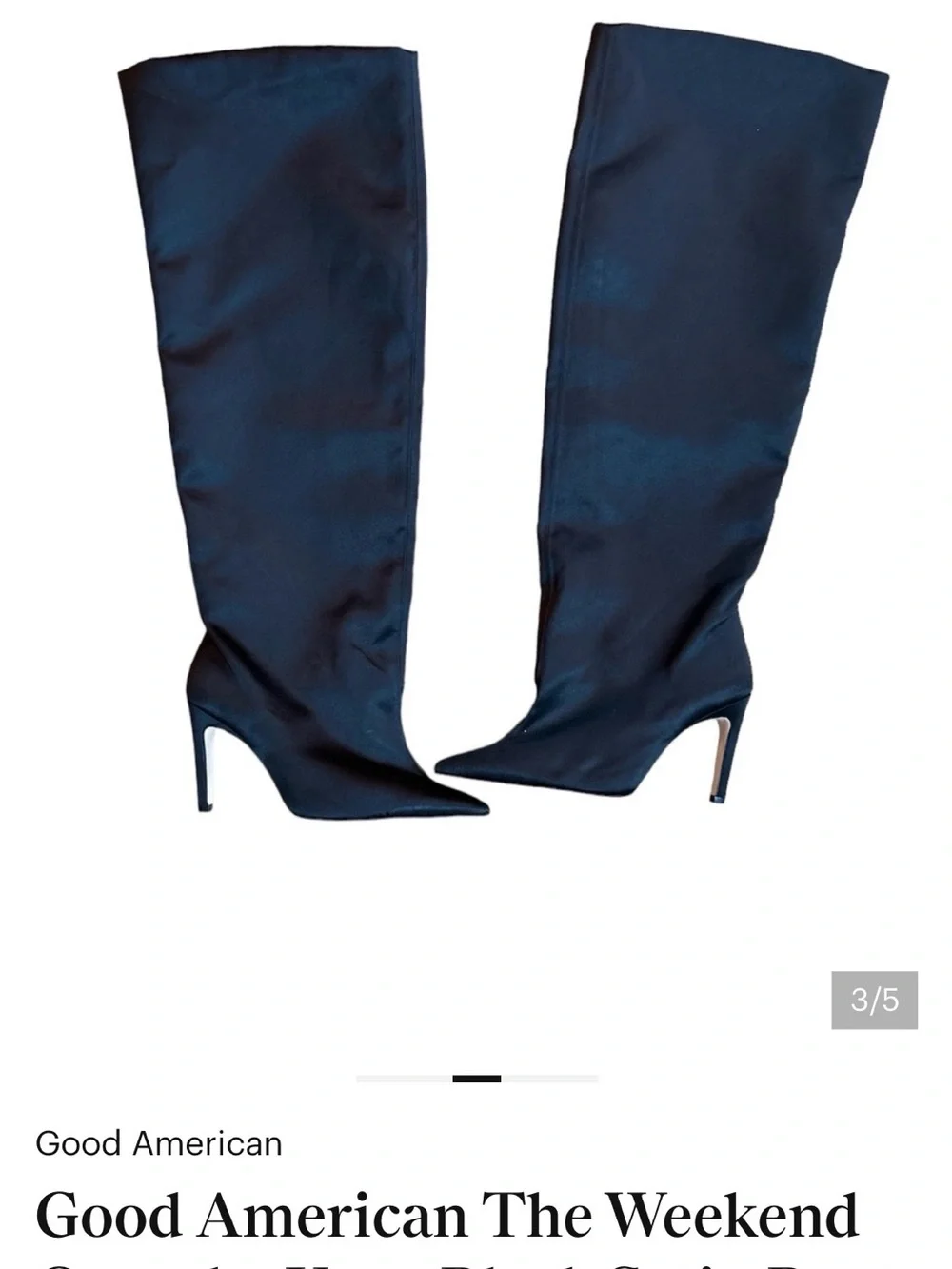 Good American Black Over-the-Knee Stiletto Boots